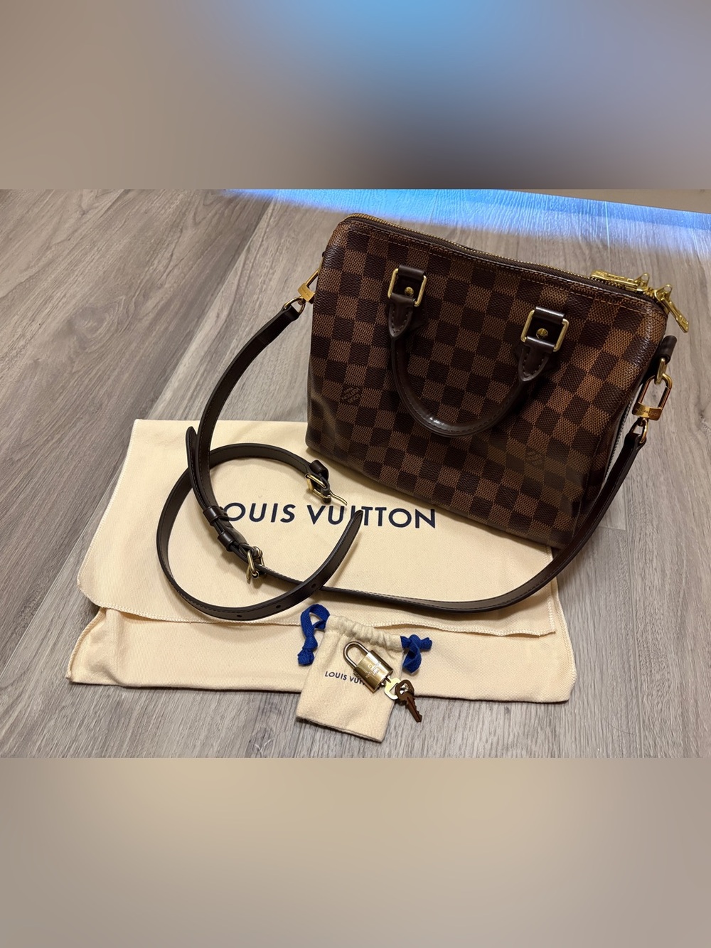Louis Vuitton Speedy25 Brown Damier Ebene with Removable Strap